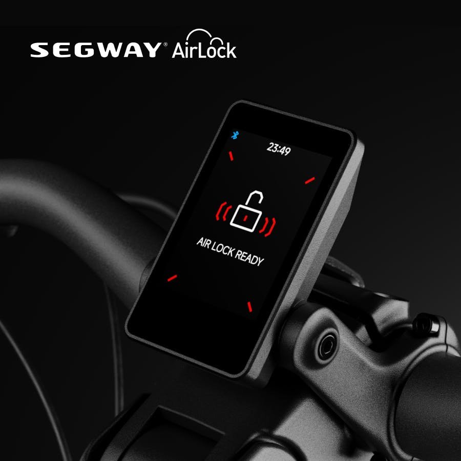Segway AirLock ready screen on the Xafari electric bike display