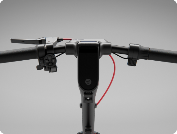 Cockpit of the Segway F3 electric scooter with display and controls