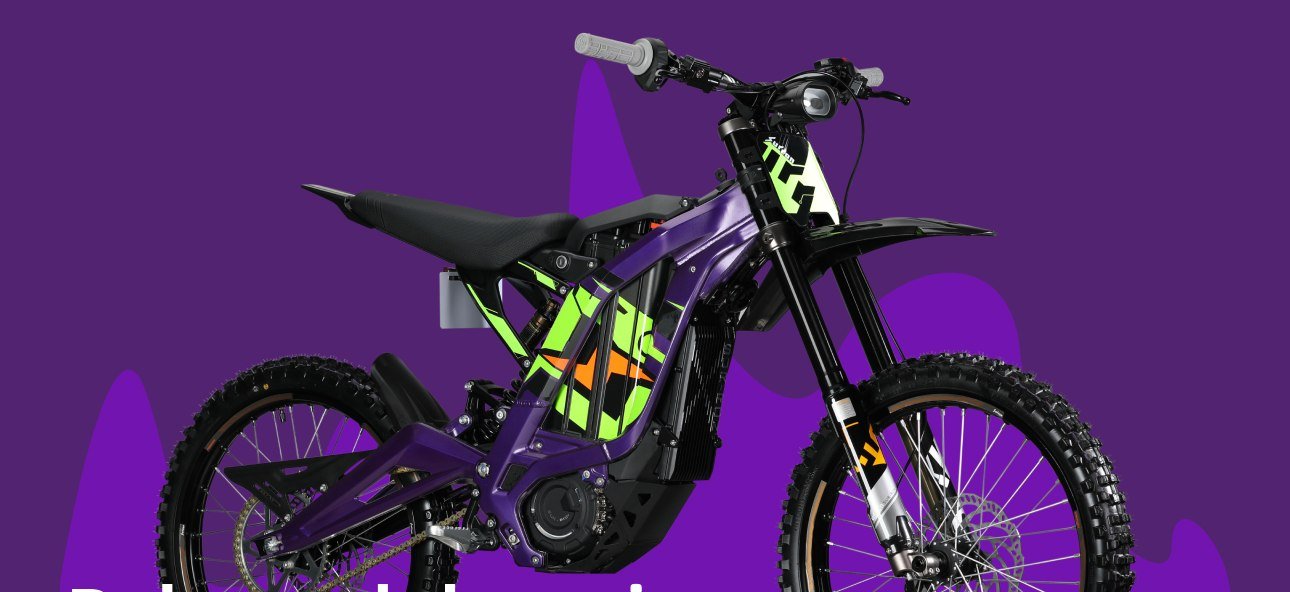 Surron Light Bee X electric dirt bike side profile showing the suspension geometry