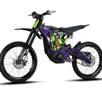 Surron Light Bee X electric dirt bike in Phantom Purple, side view