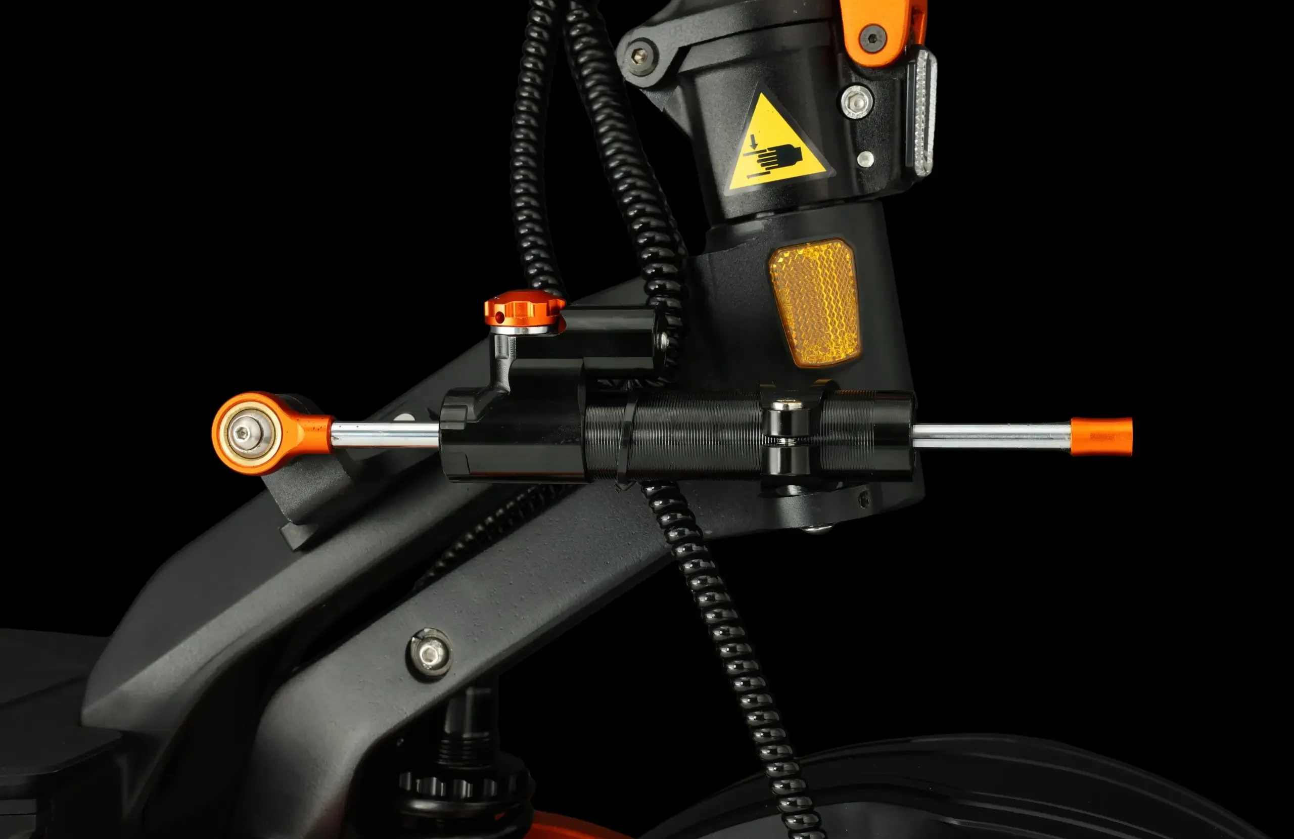 Steering damper on the Teverun Blade GT II+ electric scooter