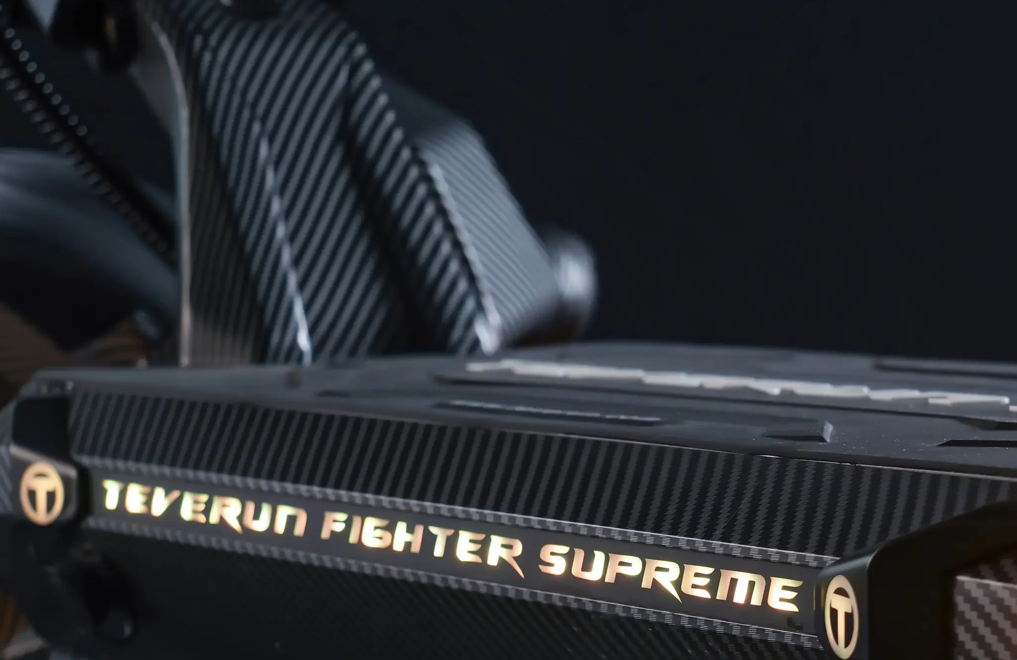 Illuminated Teverun Fighter Supreme lettering on the deck edge of the 7260R