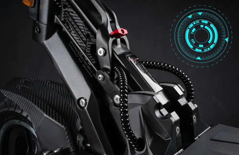 Folding mechanism of the Teverun Space electric scooter