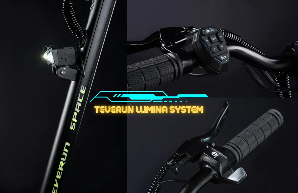 Illuminated switch and throttle on the Teverun Space electric scooter