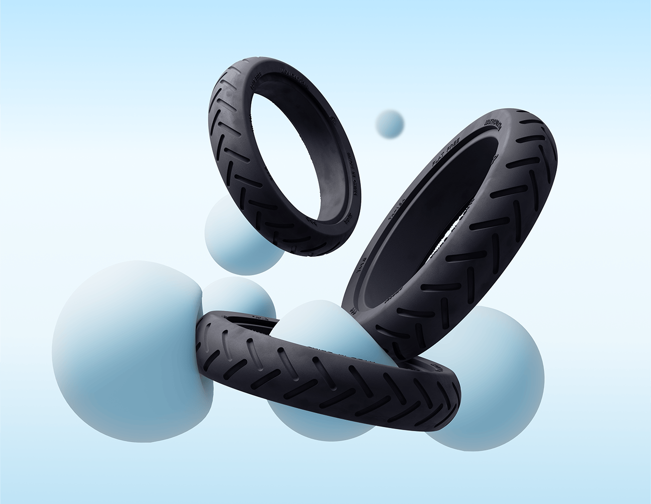 Solid 7 inch tires of the Segway Ninebot C2 Lite