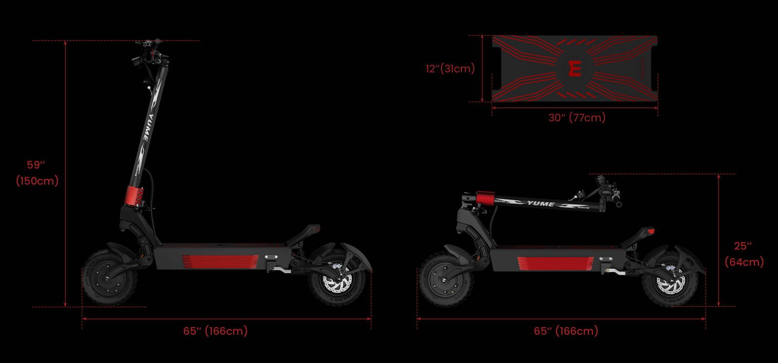 YUME Predator electric scooter accessories: NFC keys, remote, phone holder and chargers