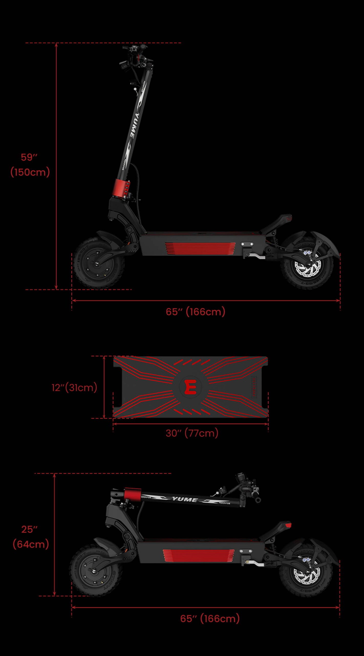 YUME Predator electric scooter on an open road