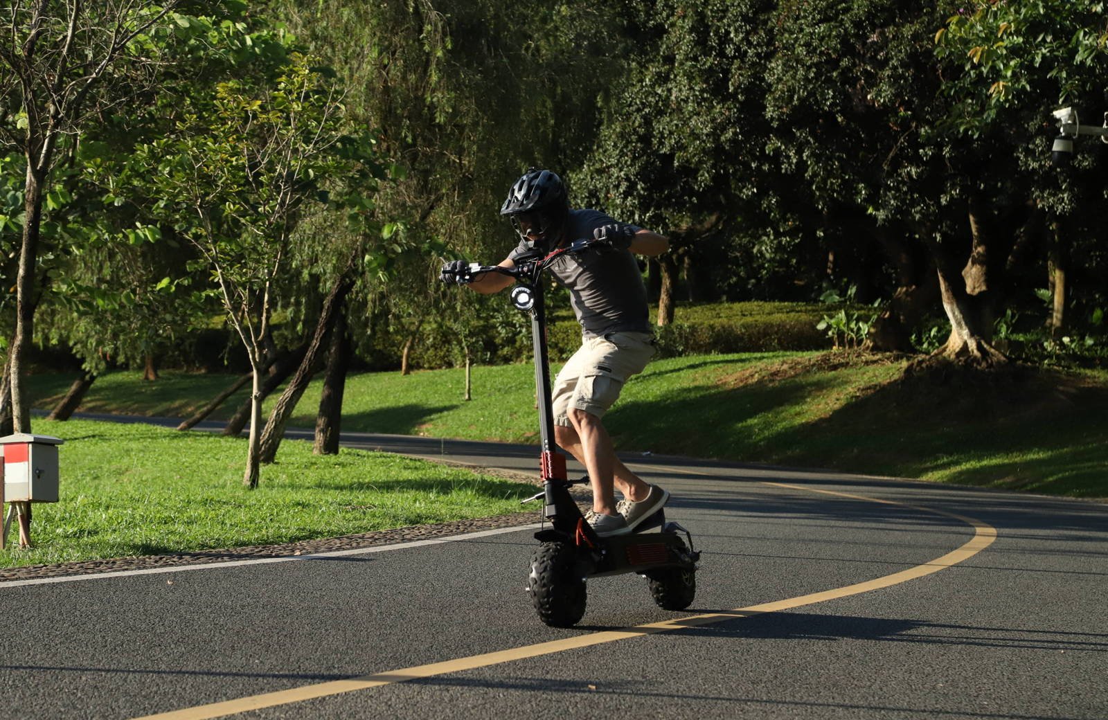YUME Predator electric scooter parked in the city