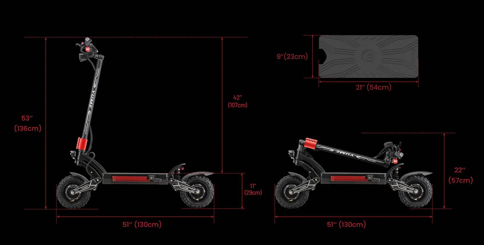 YUME Raptor electric scooter accessories: NFC keys, remote, mirrors and pump