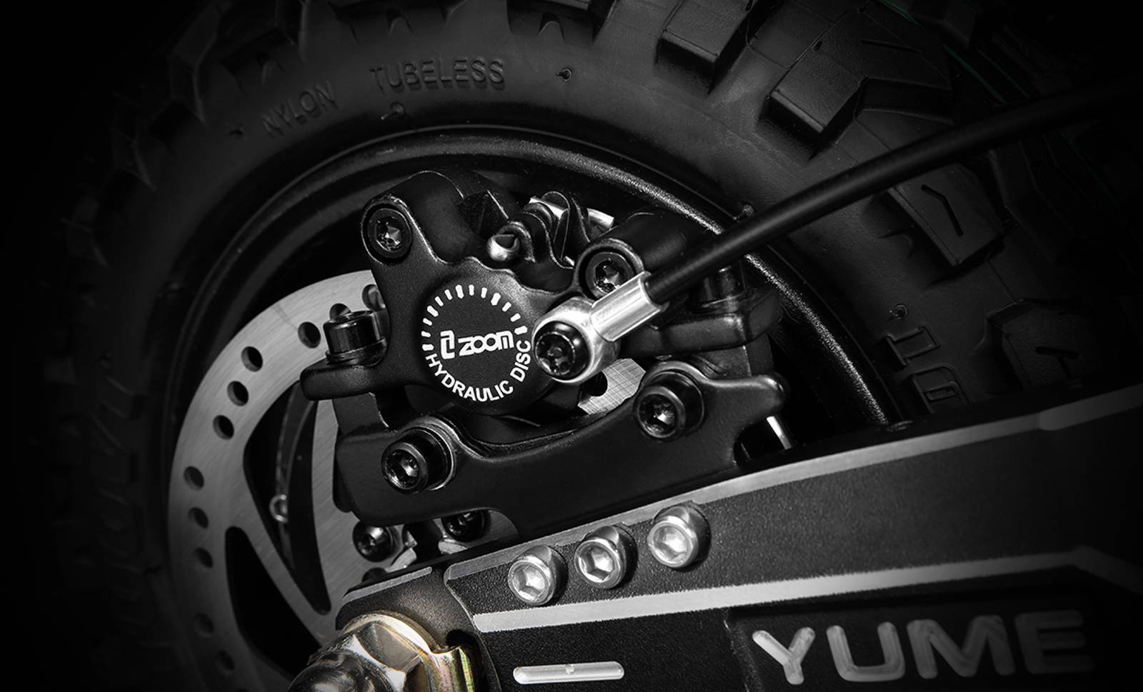 YUME Raptor electric scooter ZOOM hydraulic disc brake with 140 mm rotor