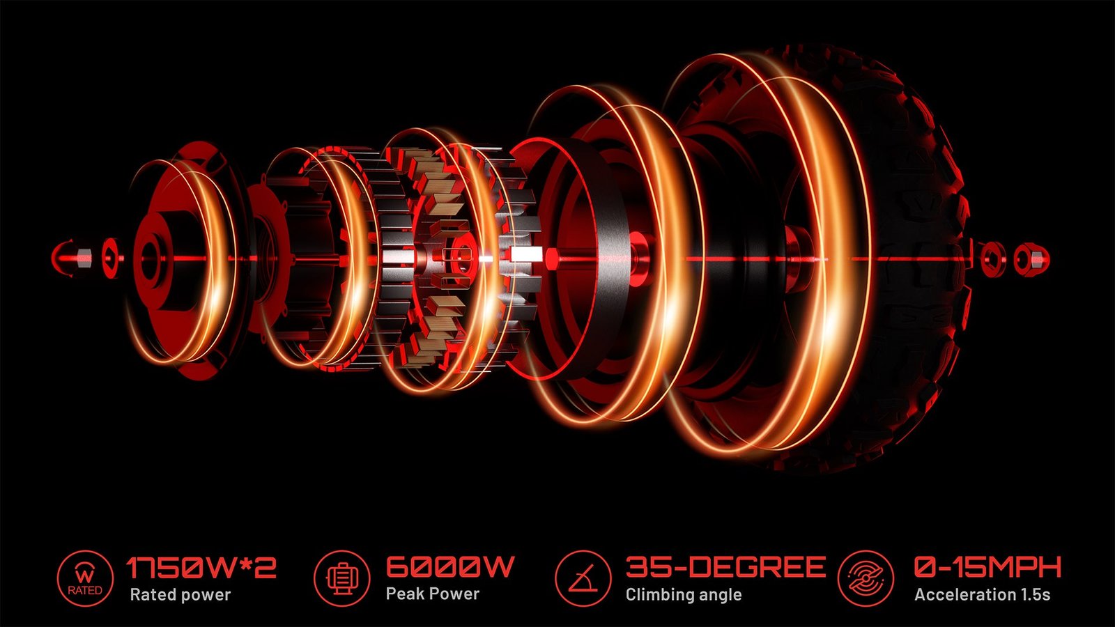 YUME Raptor2 electric scooter 6000W smart dual motor cutaway