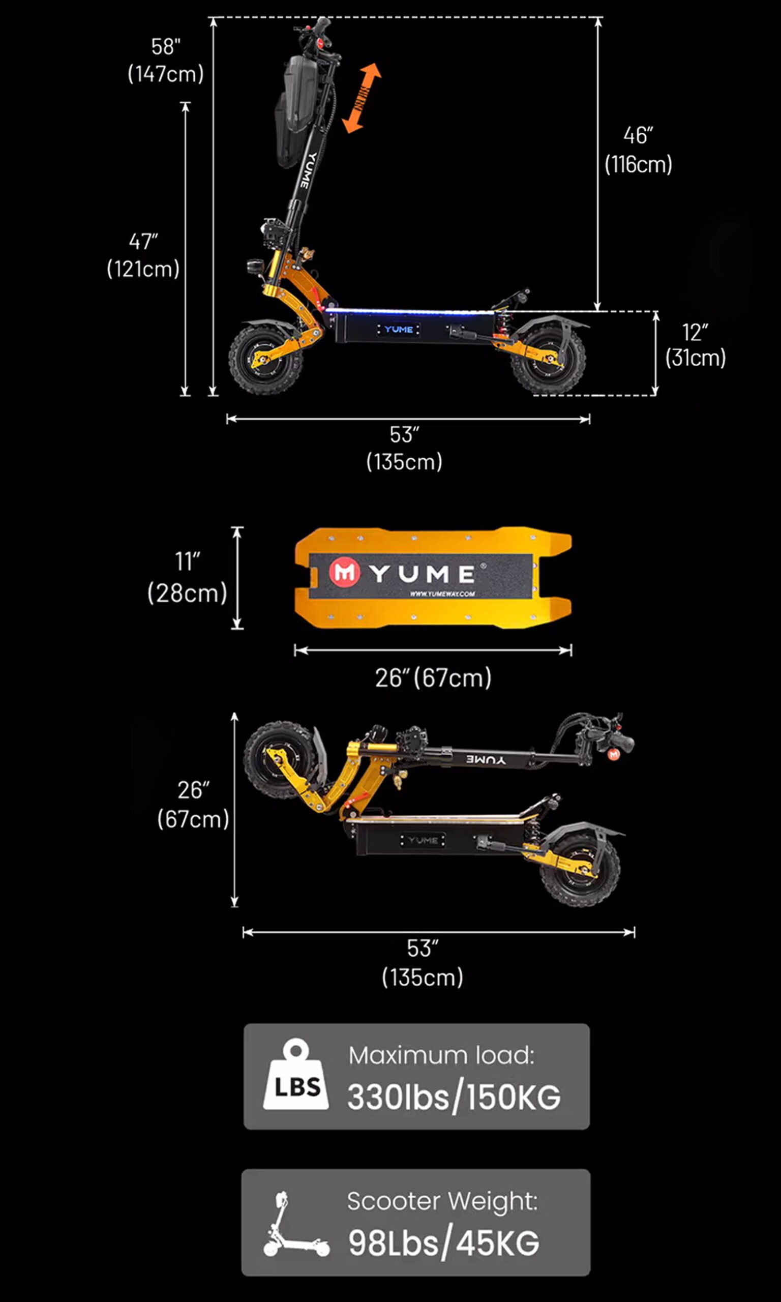 YUME X11+ electric scooter twist throttle and handlebar controls